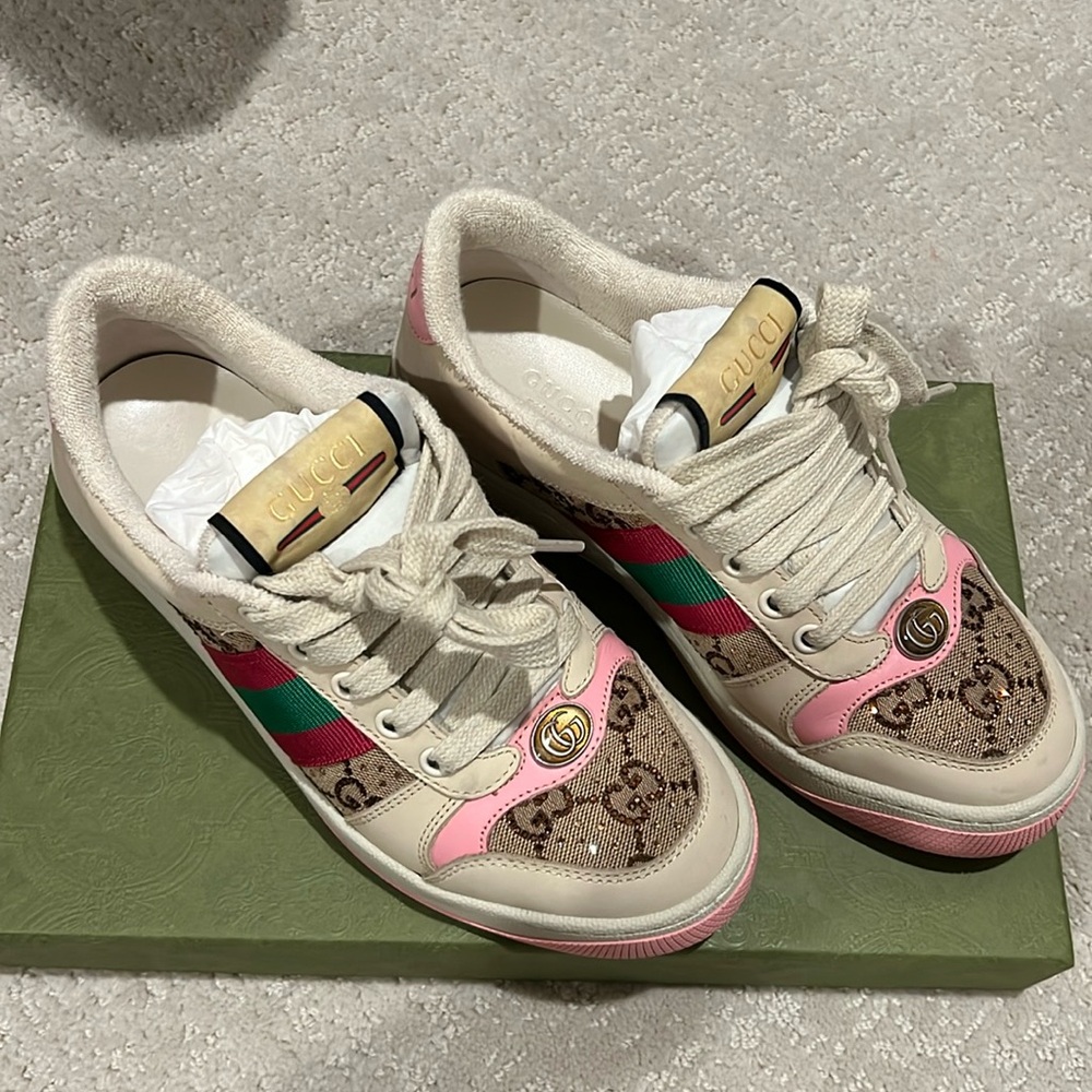 100% authentic Gucci screener panel sneakers